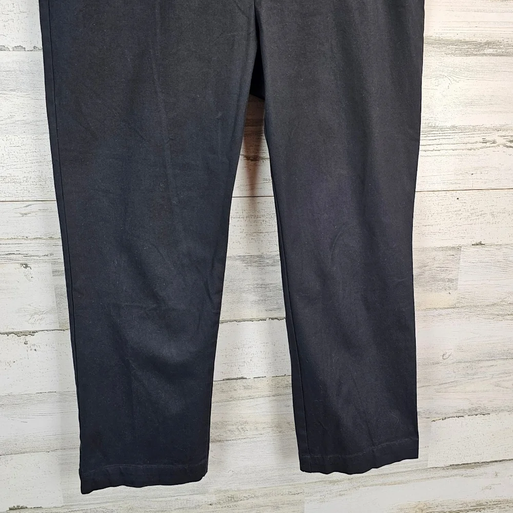 Eileen Fisher Organic Cotton Cropped Pants Black Stretch M Minimalist Classic